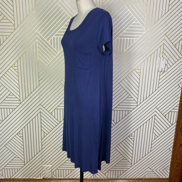 Peruvian Connection Solstice T-Shirt Short Sleeve Dress in Blue Size US Large - Picture 6 of 10